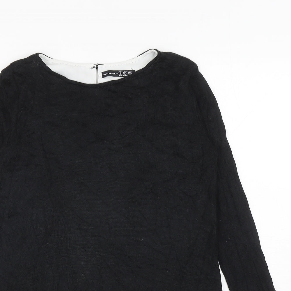 Atmosphere Womens Black Boat Neck Viscose Pullover Jumper Size 6