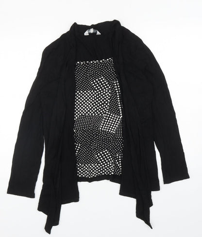 Preview Womens Black Polka Dot Viscose Basic Blouse Size 12 Square Neck