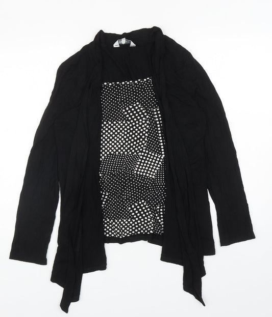 Preview Womens Black Polka Dot Viscose Basic Blouse Size 12 Square Neck