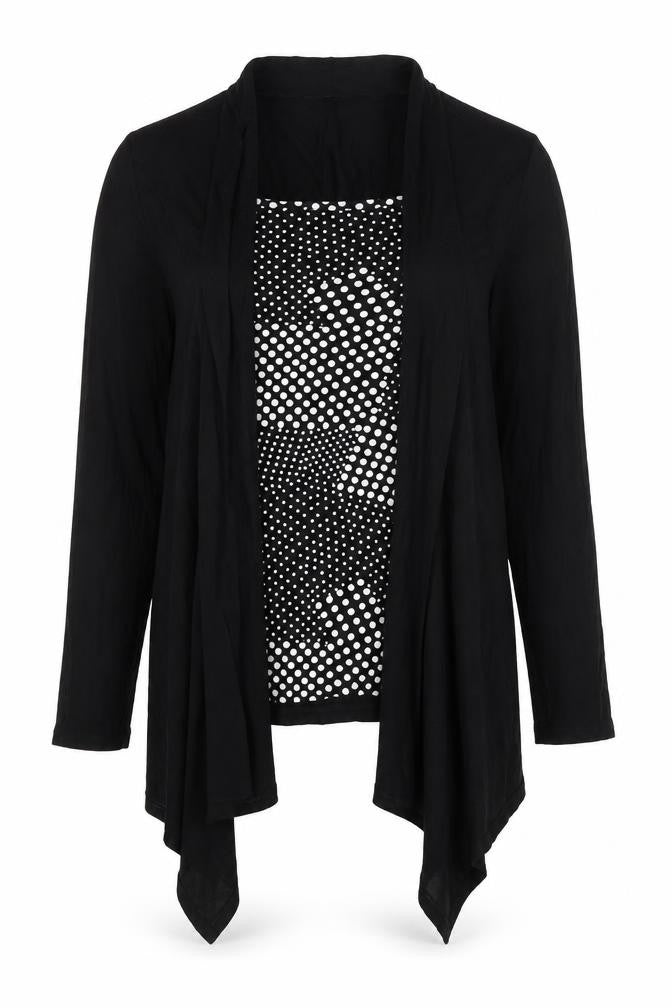 Preview Womens Black Polka Dot Viscose Basic Blouse Size 12 Square Neck