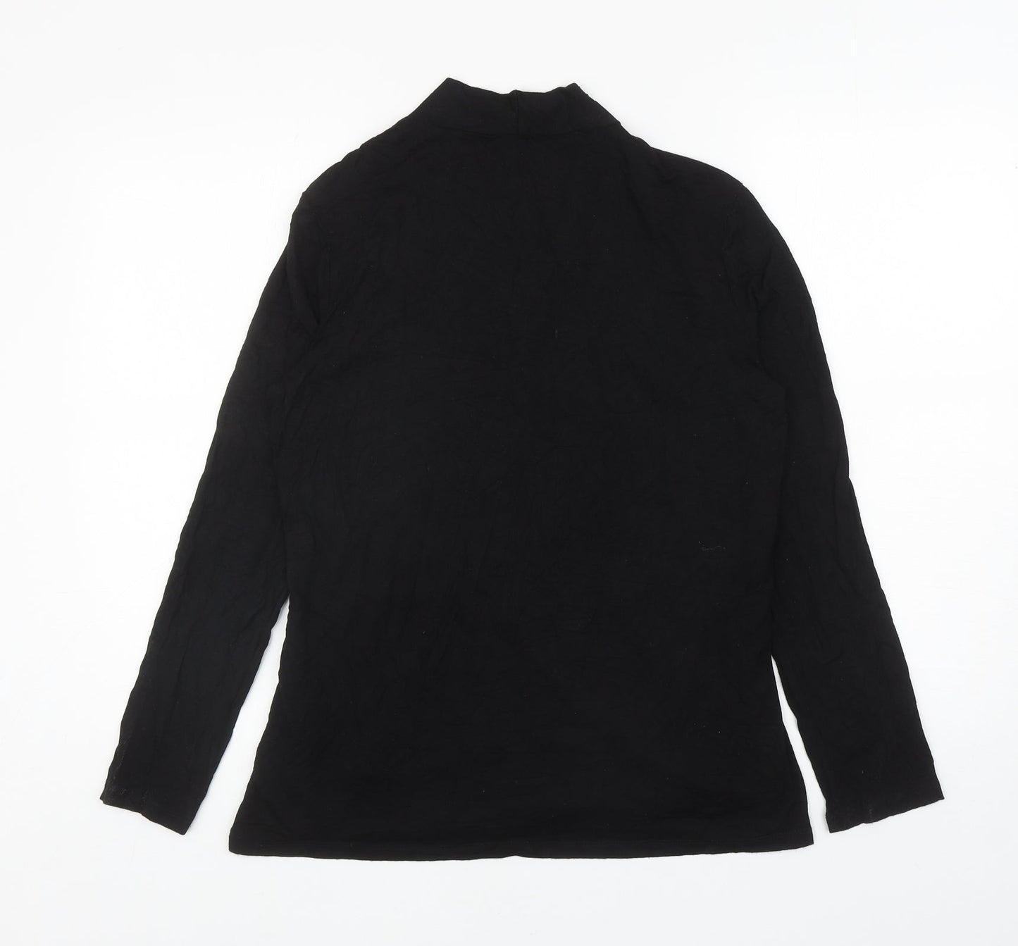 Preview Womens Black Polka Dot Viscose Basic Blouse Size 12 Square Neck