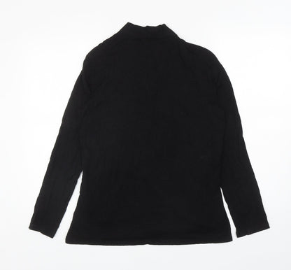 Preview Womens Black Polka Dot Viscose Basic Blouse Size 12 Square Neck