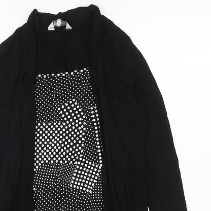 Preview Womens Black Polka Dot Viscose Basic Blouse Size 12 Square Neck