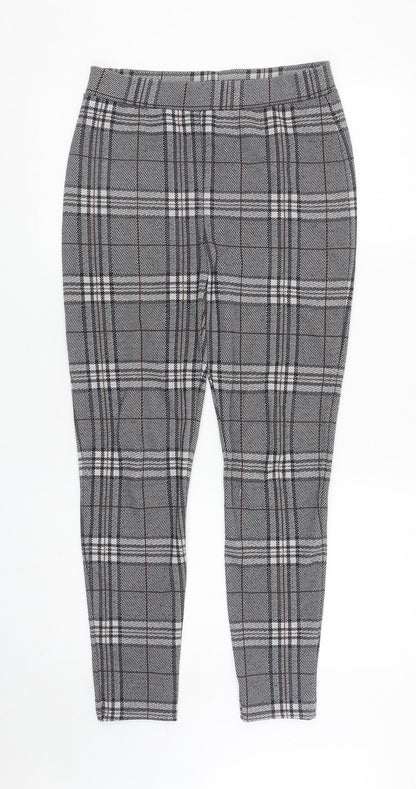 Tu Womens Grey Plaid Polyester Capri Leggings Size 8 L26.5 in