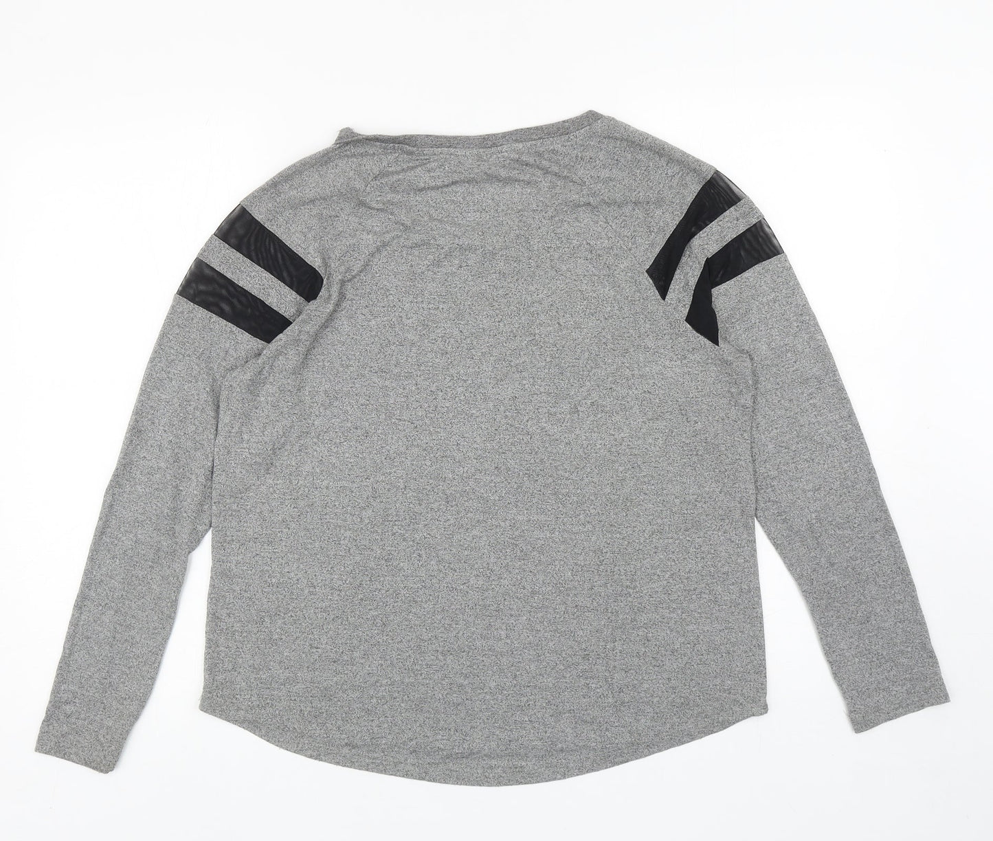 Divided Womens Grey Viscose Basic T-Shirt Size M Boat Neck