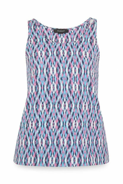 Primark Womens Multicoloured Geometric Polyester Basic Tank Size 10 Scoop Neck