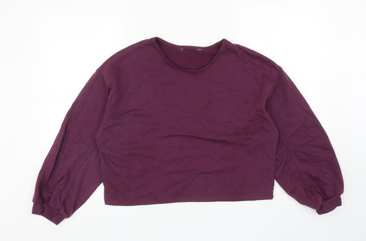 Primark Womens Purple Cotton Pullover Sweatshirt Size S Pullover - Cropped