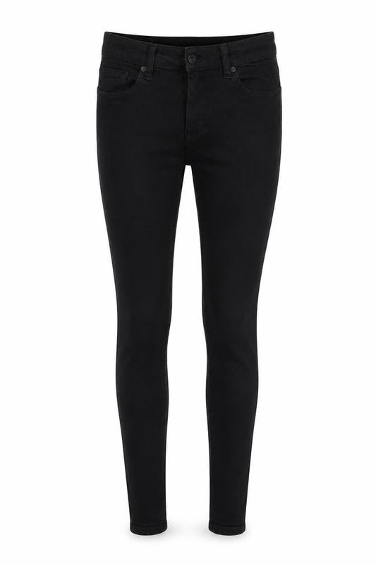Topman Womens Black Cotton Skinny Jeans Size 30 in L30 in Regular Button