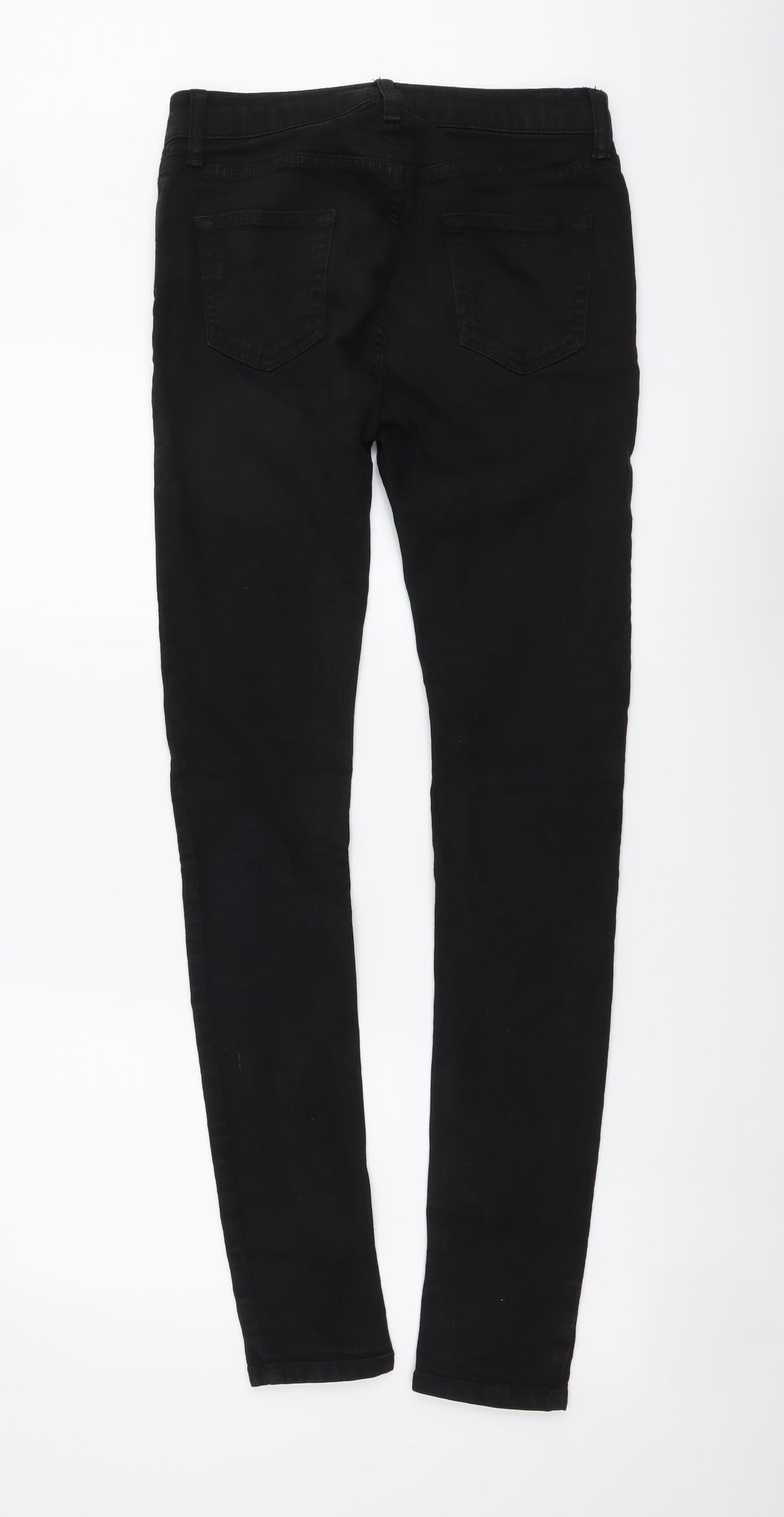Topman Womens Black Cotton Skinny Jeans Size 30 in L30 in Regular Button