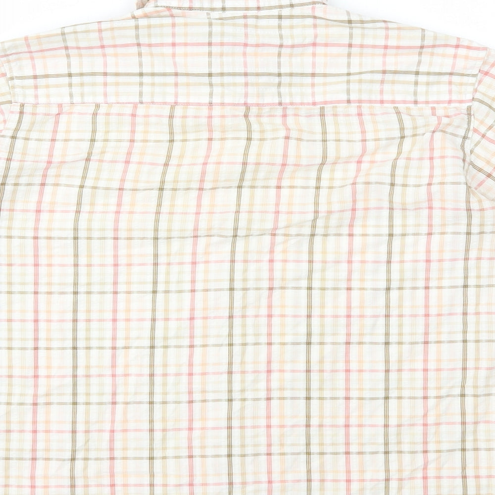 Grensville Womens Pink Plaid 100% Cotton Basic Button-Up Size S Collared