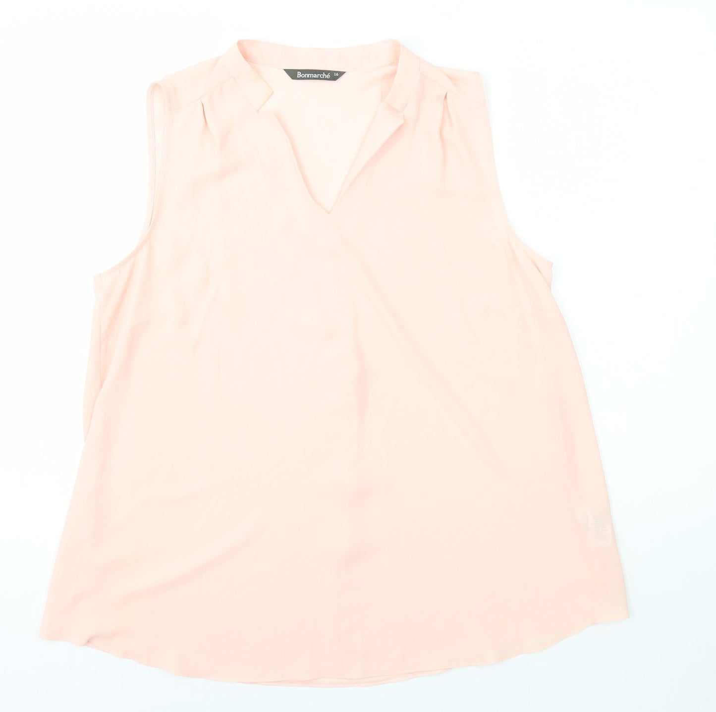 Bonmarché Womens Pink Polyester Basic Blouse Size 16 Collared