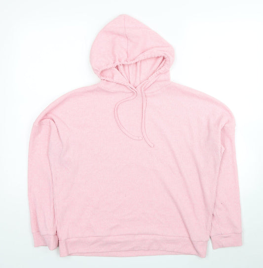 JEFF&CO Womens Pink Polyester Pullover Hoodie Size 12 Pullover - Ribbed