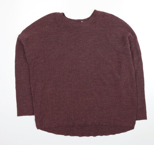 Zara Womens Red Round Neck Polyester Pullover Jumper Size M