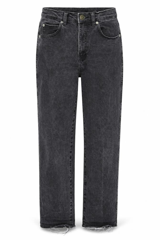 Pull&Bear Womens Grey Cotton Straight Jeans Size 8 L26 in Regular Zip - Distressed hem