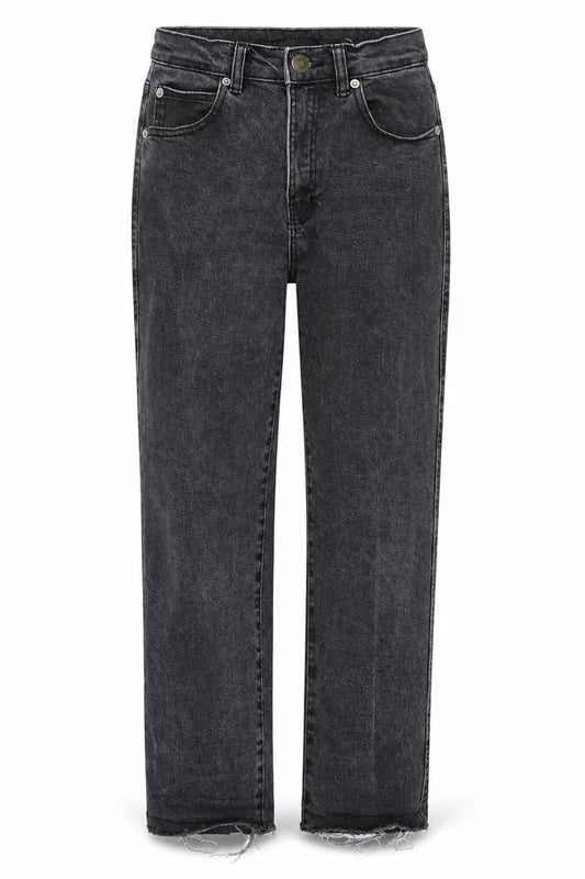 Pull&Bear Womens Grey Cotton Straight Jeans Size 8 L26 in Regular Zip - Distressed hem