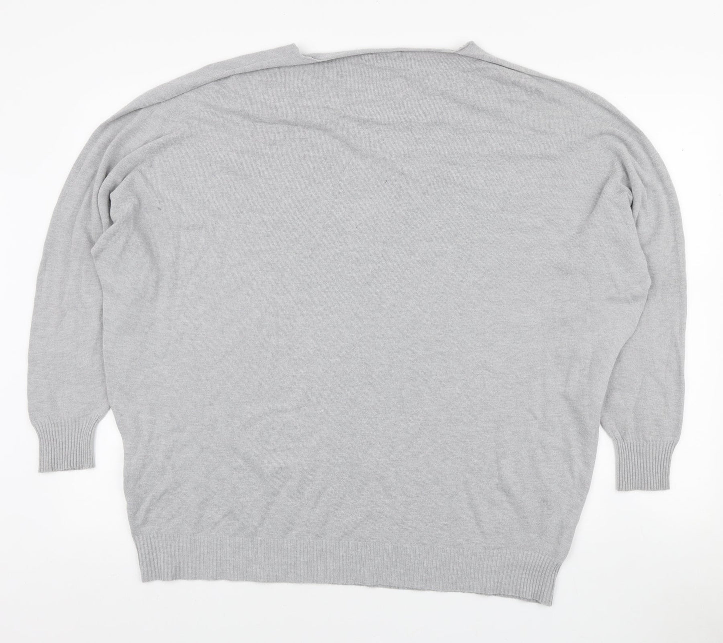 Phase Eight Womens Grey V-Neck Viscose Pullover Jumper Size M