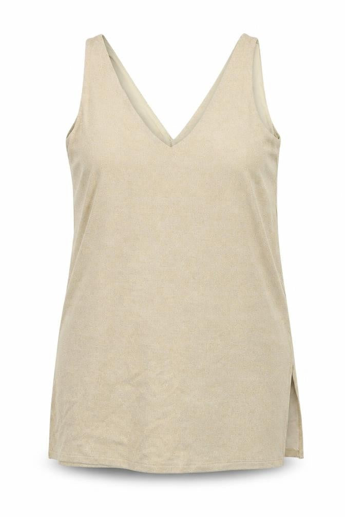 Marks & Spencer Womens Yellow Viscose Basic Tank Size 18 V-Neck
