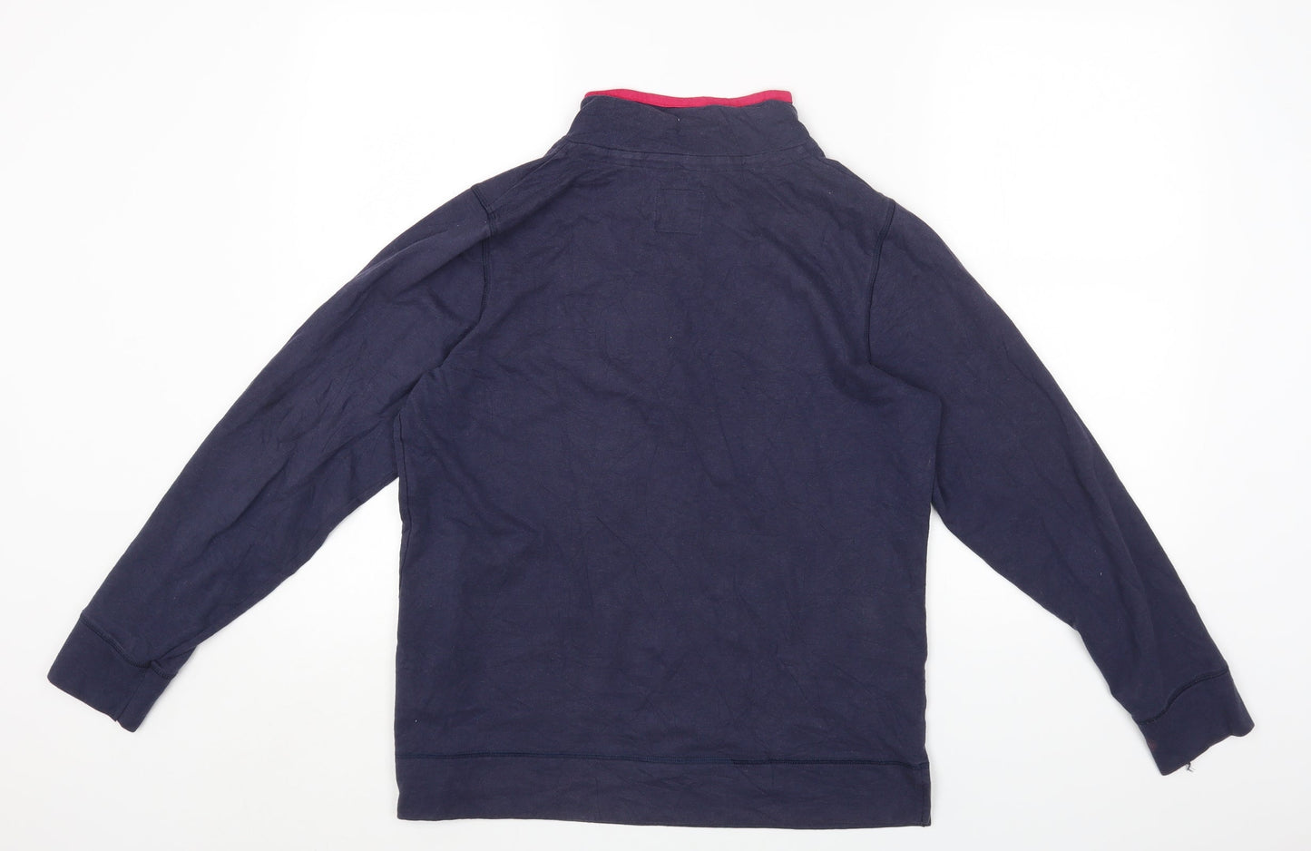 BHS Womens Blue High Neck Cotton Pullover Jumper Size 14