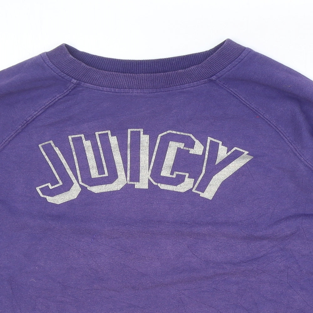 Juicy Couture Womens Purple Cotton Pullover Sweatshirt Size S Pullover - Cropped. Juicy
