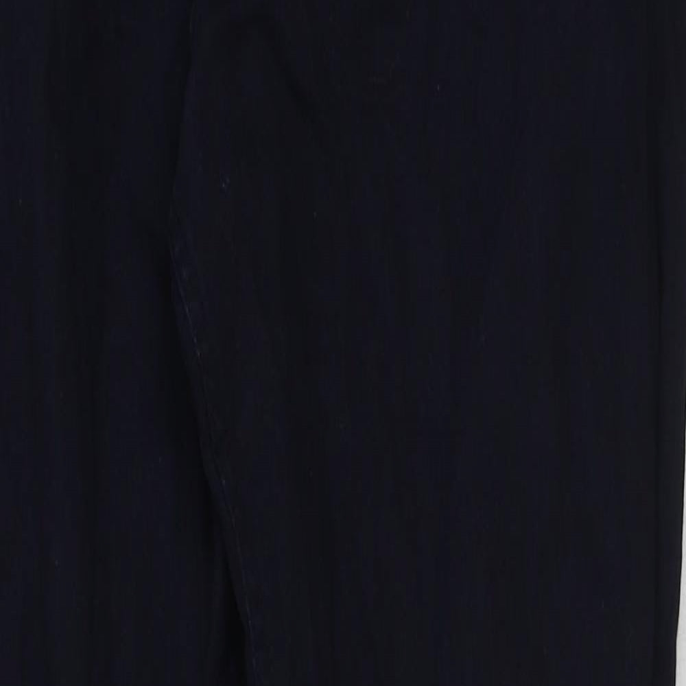 H&M Womens Blue Cotton Trousers Size 30 in L29 in Regular Button