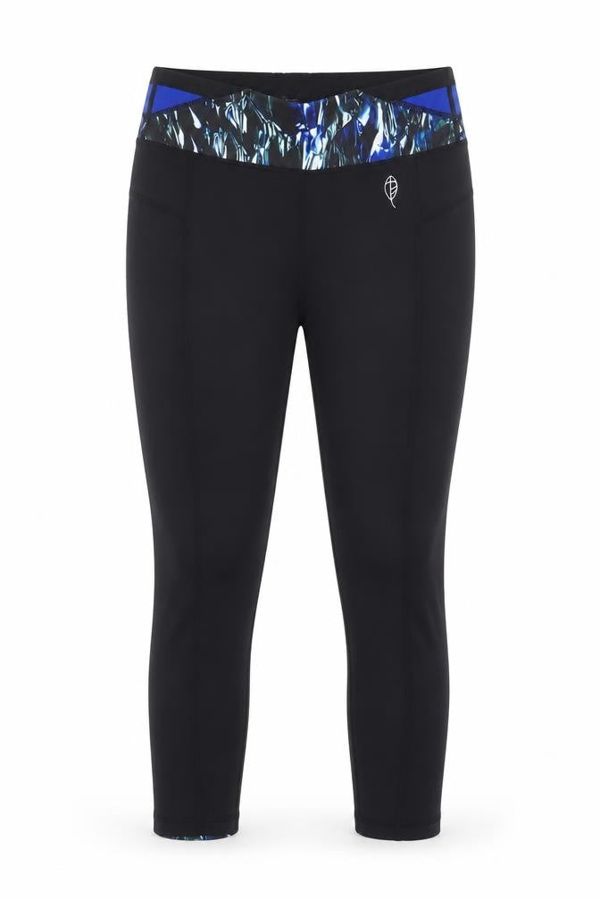 Pent Womens Black Geometric Polyester Compression Leggings Size XS L18 in Regular