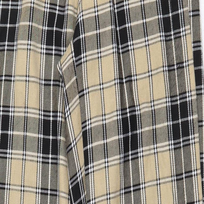 Stradivarius Womens Yellow Plaid Polyester Trousers Size XS L31 in Regular
