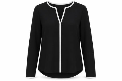 Atmosphere Womens Black Polyester Basic Blouse Size 8 V-Neck