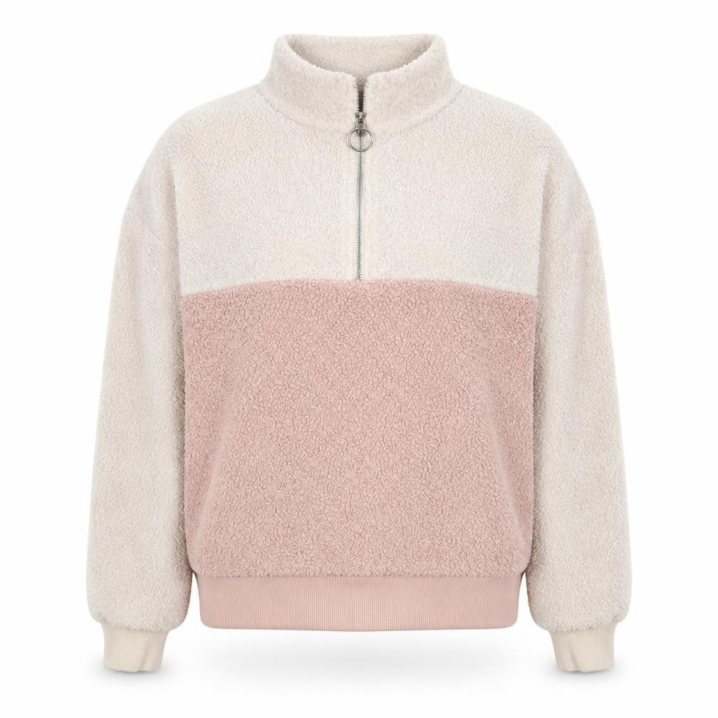 New Look Womens Pink Colourblock Polyester Pullover Sweatshirt Size 10 Zip