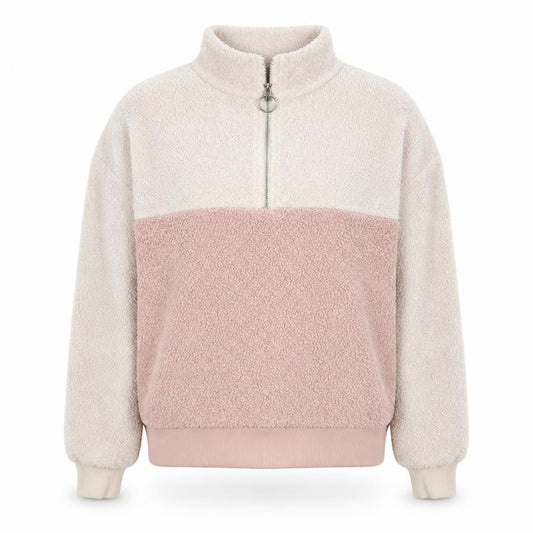 New Look Womens Pink Colourblock Polyester Pullover Sweatshirt Size 10 Zip