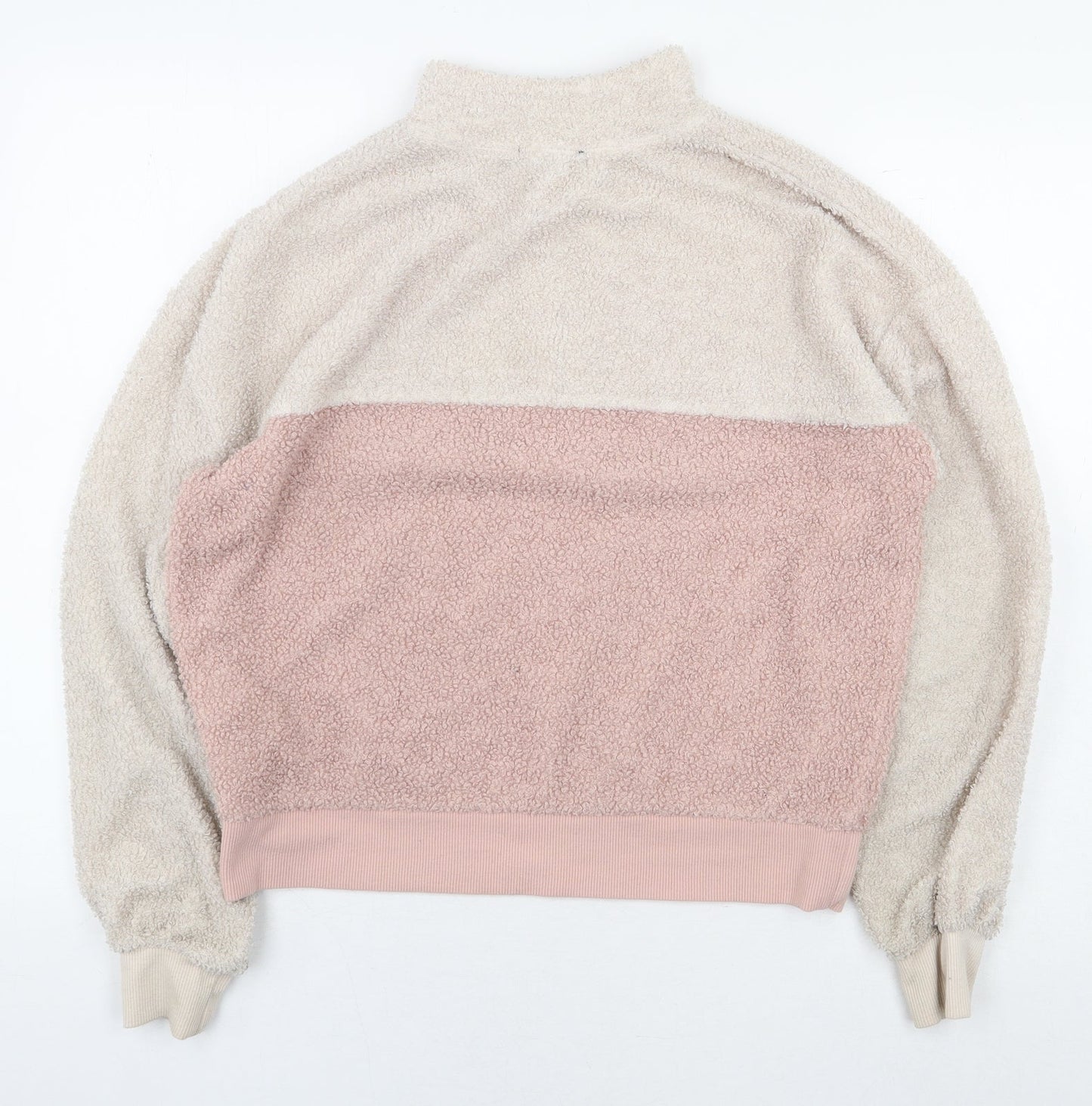 New Look Womens Pink Colourblock Polyester Pullover Sweatshirt Size 10 Zip