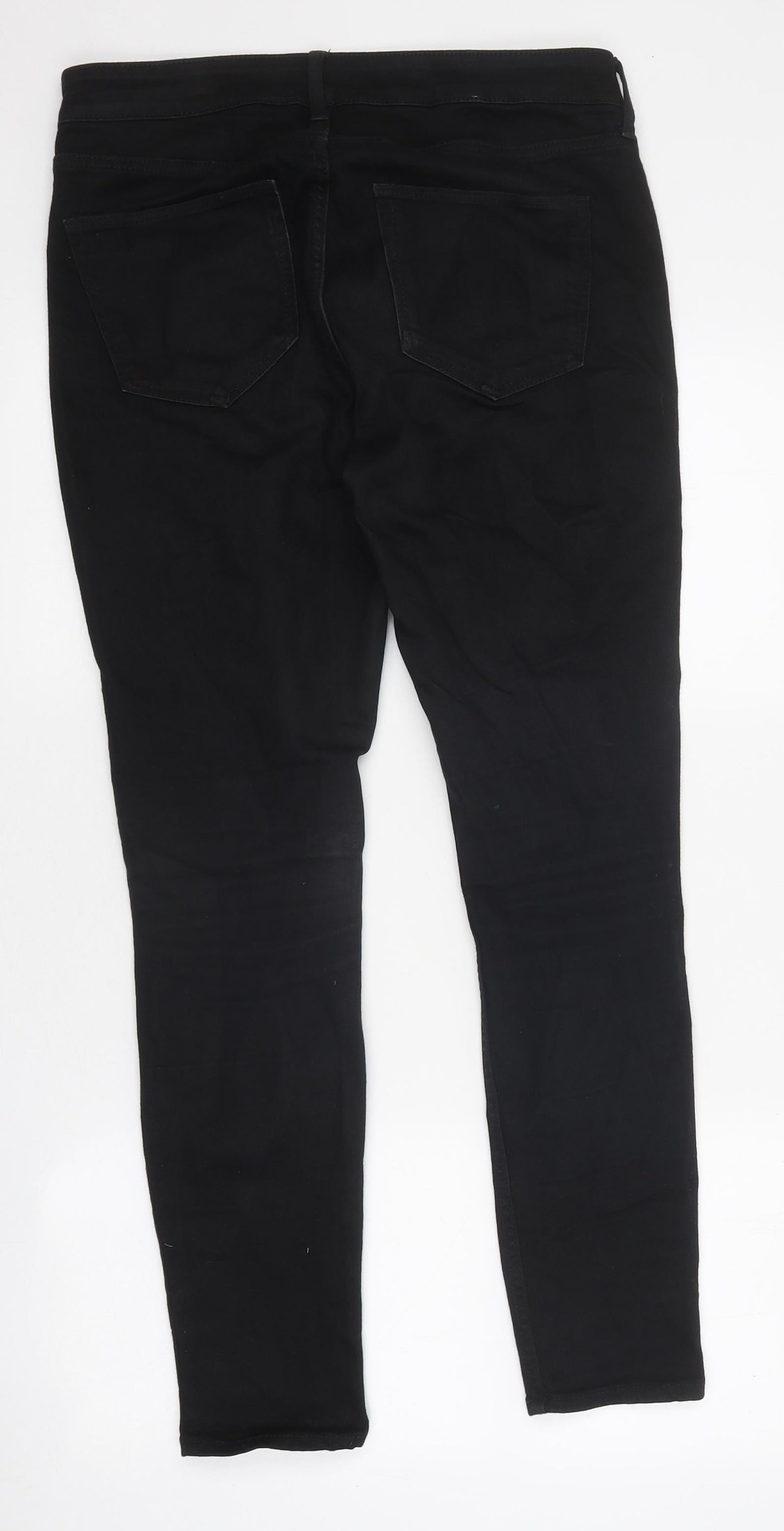 Preworn Womens Black 100% Cotton Skinny Jeans Size 30 in L29 in Regular Zip