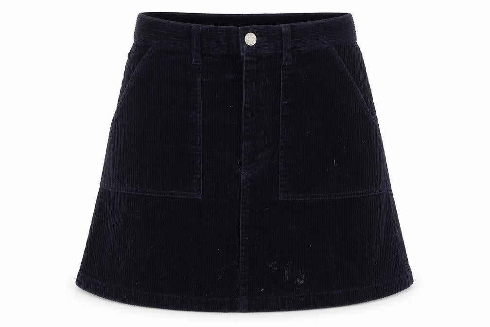 Monki Womens Black Coir A-Line Skirt Size 8 Zip