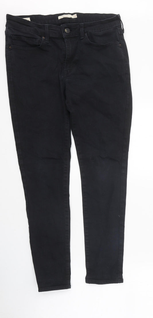 Preworn Mens Black Cotton Skinny Jeans Size 30 in L26 in Regular Zip