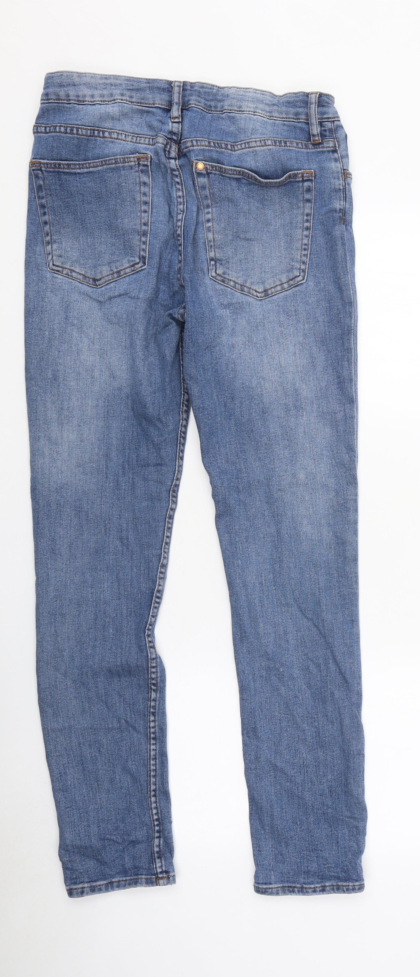 H&M Womens Blue 100% Cotton Skinny Jeans Size 30 in L31 in Regular Zip