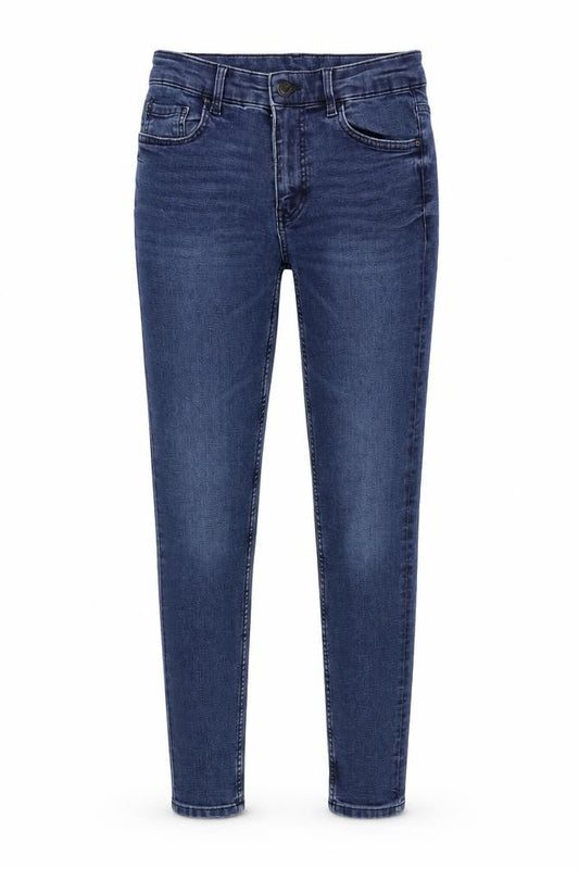Marks & Spencer Womens Blue Cotton Skinny Jeans Size 8 L26 in Regular Zip