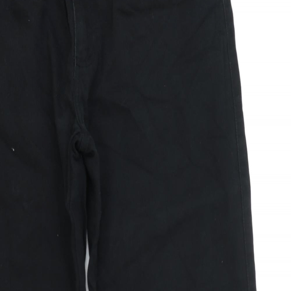 Easy Womens Black Cotton Straight Jeans Size 34 in L31 in Regular Zip