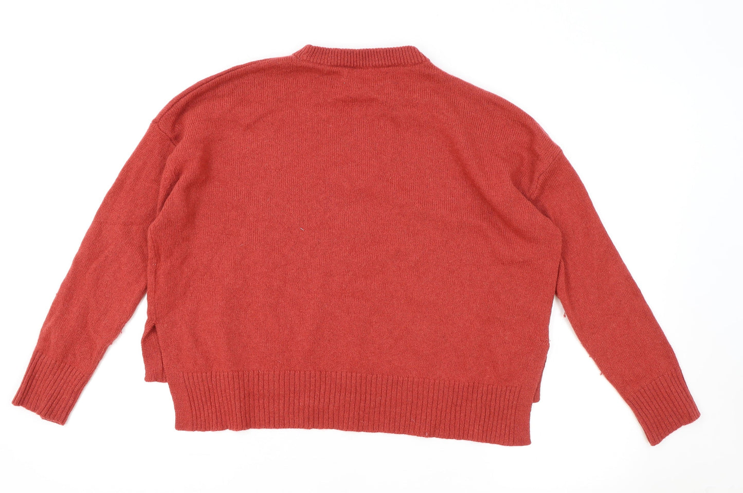 Marks and Spencer Womens Red Mock Neck Polyamide Pullover Jumper Size S