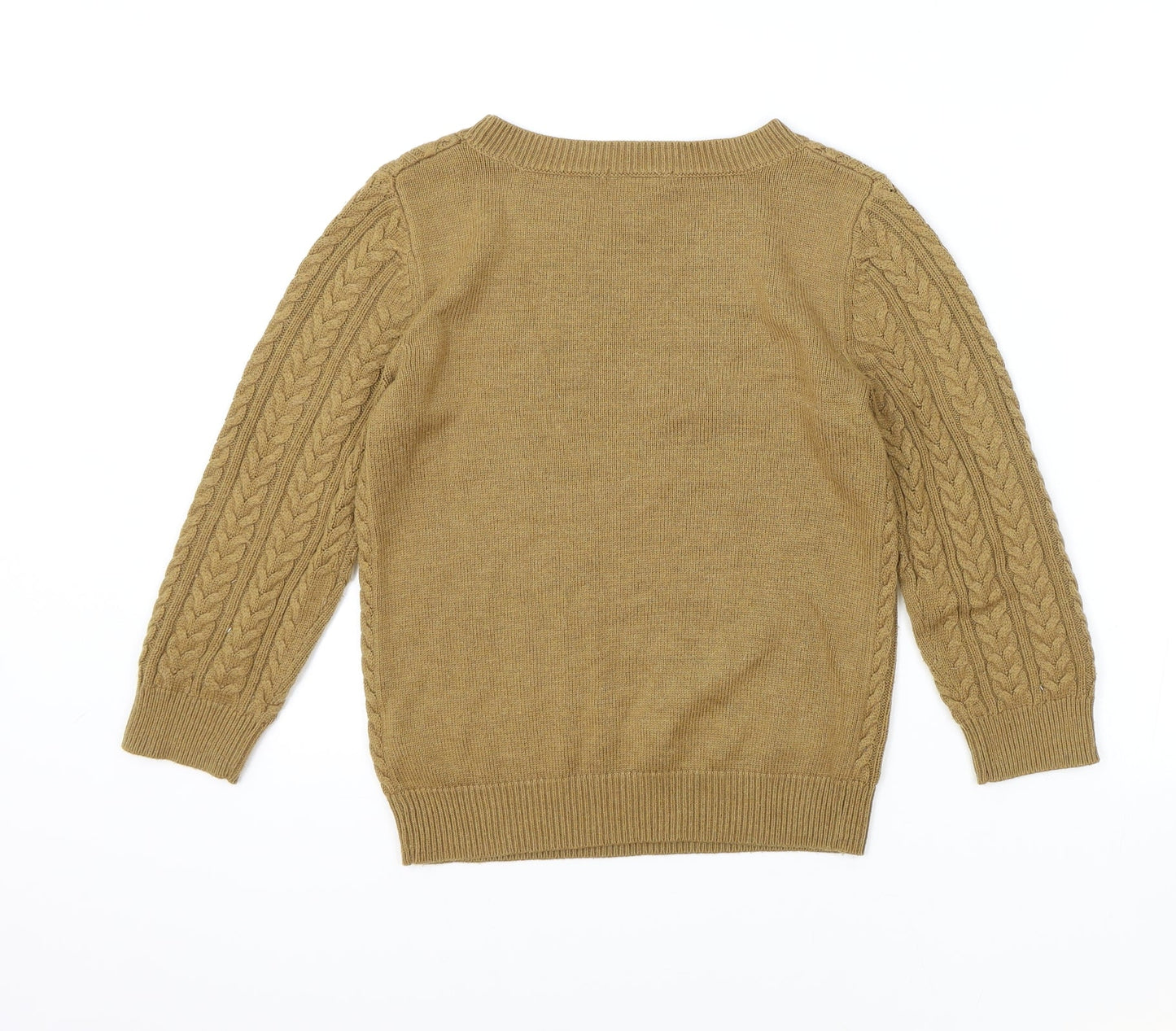 H&M Womens Yellow Round Neck Polyester Pullover Jumper Size XS