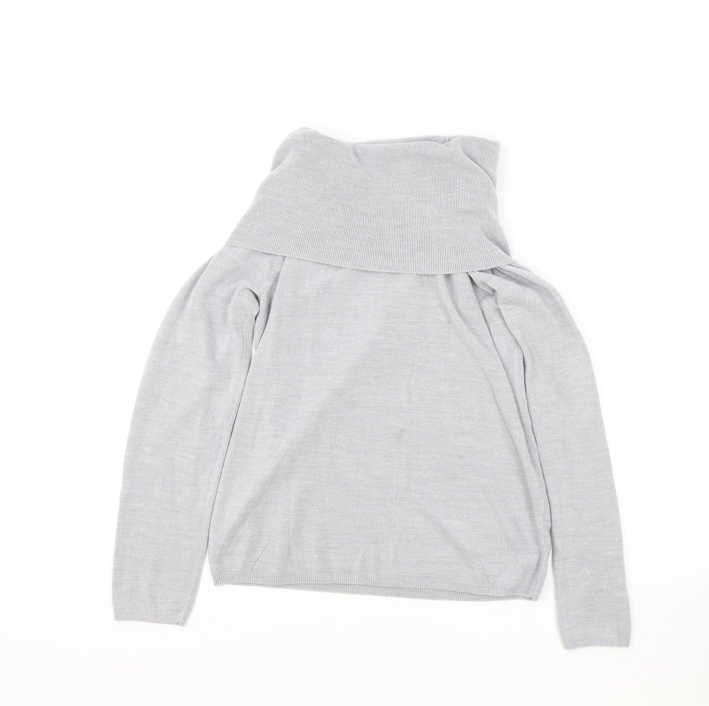 Marks and Spencer Womens Grey Roll Neck Acrylic Pullover Jumper Size 12