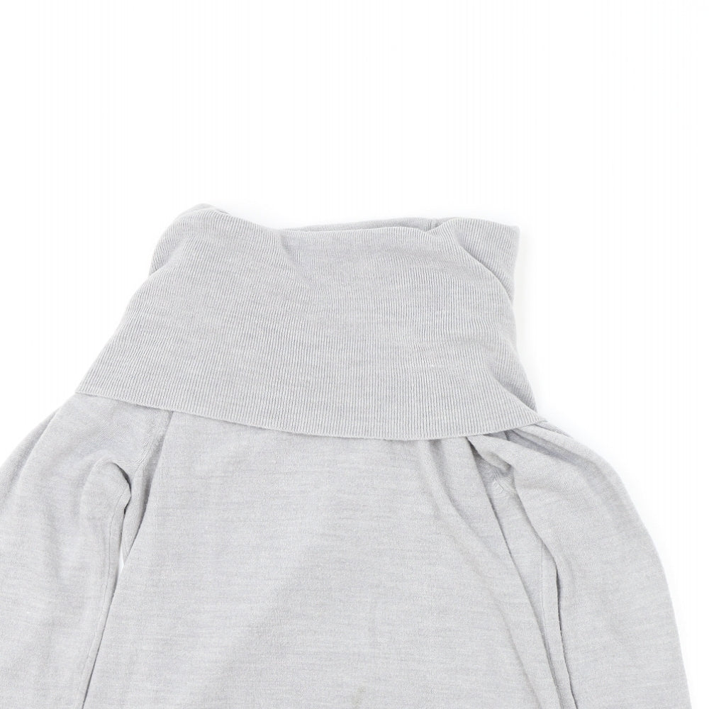 Marks and Spencer Womens Grey Roll Neck Acrylic Pullover Jumper Size 12