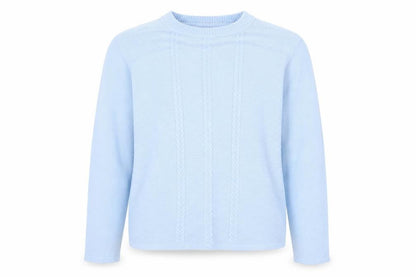 EWM Womens Blue Round Neck Acrylic Pullover Jumper One Size