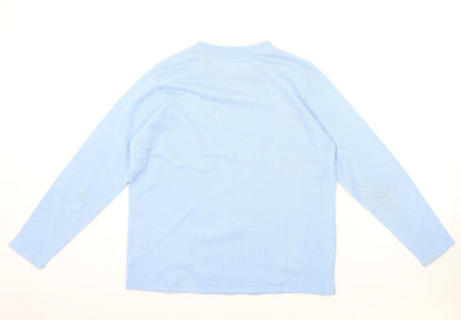 EWM Womens Blue Round Neck Acrylic Pullover Jumper One Size