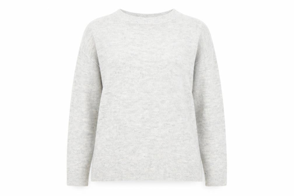 George Womens Grey Boat Neck Acrylic Pullover Jumper Size S