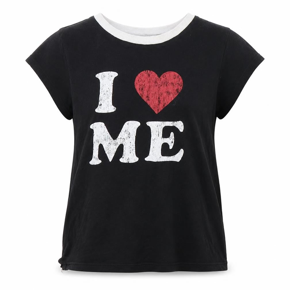 H&M Girls Black Cotton Basic T-Shirt Size S Round Neck Pullover