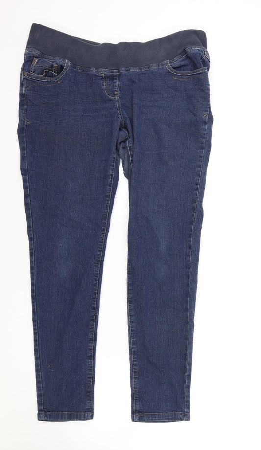 Marks and Spencer Womens Blue Cotton Skinny Jeans Size 38 in L31 in Regular