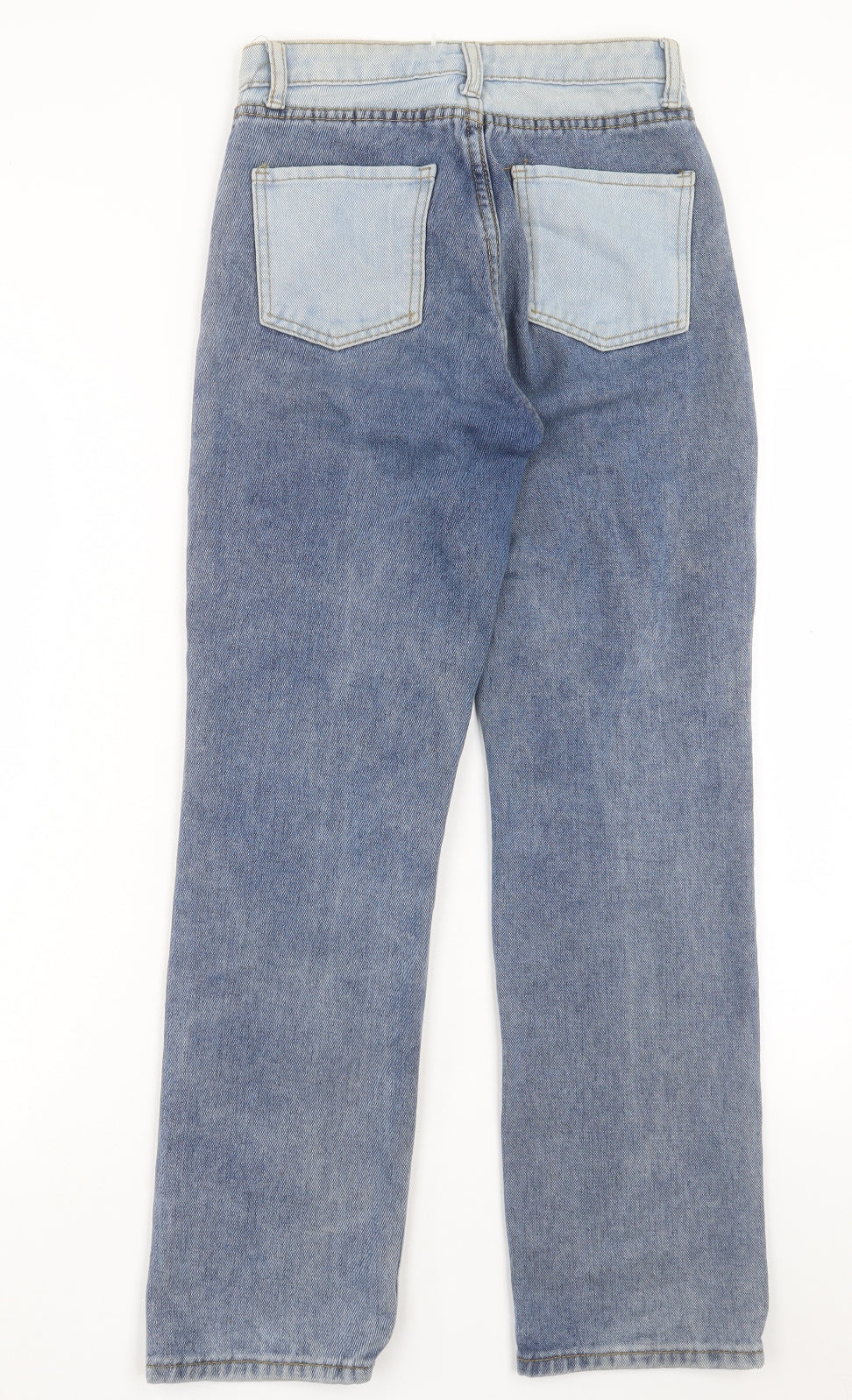 Preworn Womens Blue Cotton Straight Jeans Size S L28 in Regular Button
