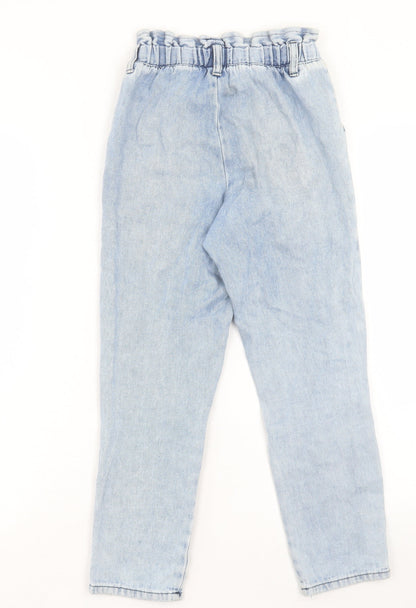Next Girls Blue Cotton Straight Jeans Size 9 Months Regular Pullover