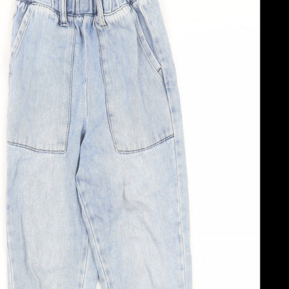 Next Girls Blue Cotton Straight Jeans Size 9 Months Regular Pullover