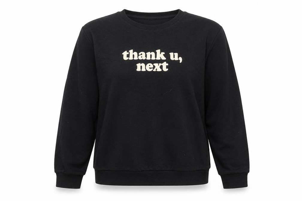 Primark Womens Black Cotton Pullover Sweatshirt Size L Pullover - Thank U, Next