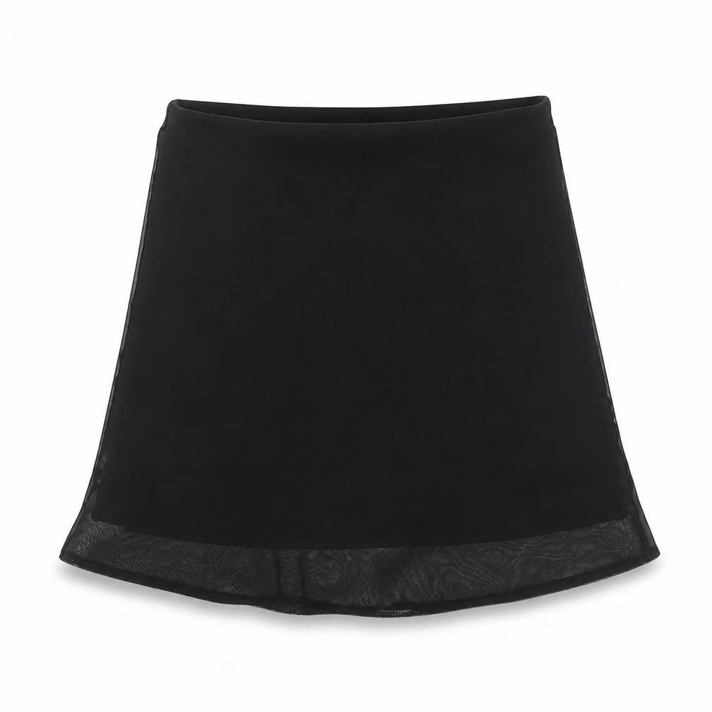 Adams Girls Black Polyester A-Line Skirt Size 6 Years Regular Pull On